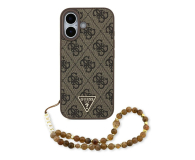Etui / obudowa na smartfona Guess 4G Strap Triangle Logo MagSafe do iPhone 17 brązowy